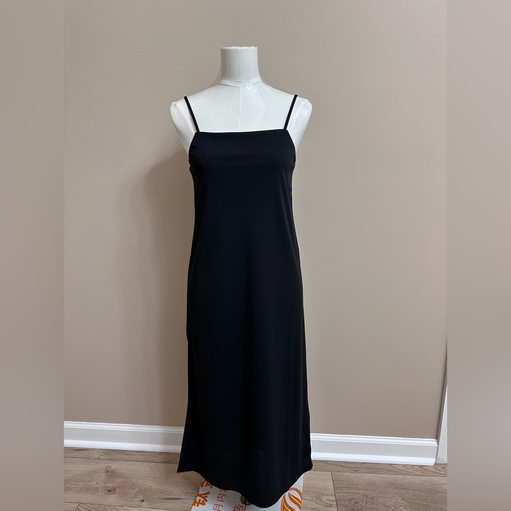 H&M Black Strapless-Look Slip Dress with Spaghetti Straps Size XS